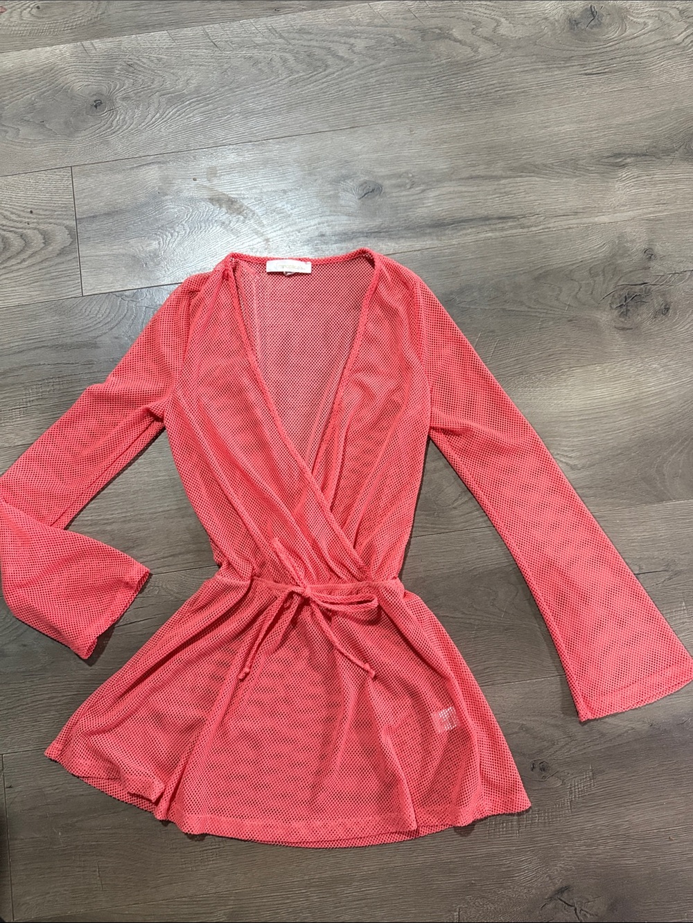 Francesca's Collections Coral Mesh Wrap Swim Coverup